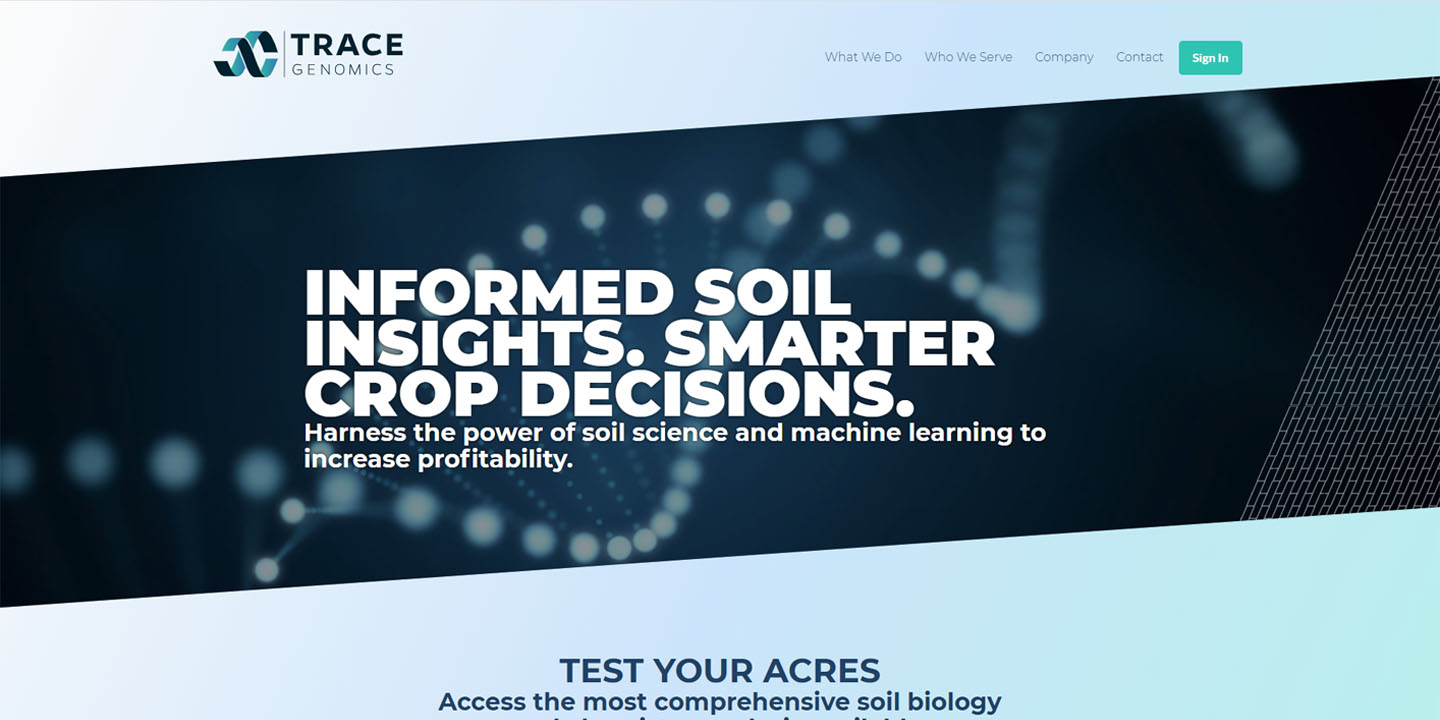 Screenshot of Trace Genomics